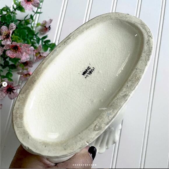 Vintage Frog Musicians Centerpiece Porcelain Ceramic Vase Planter Japan - Picture 12 of 12